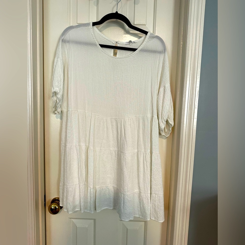 White Gauze Tiered Blouse